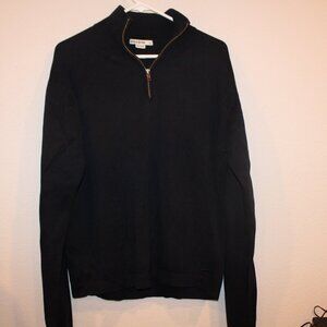 Frida-Bone navy blue size large 100% cotton quarter zip sweater pullover